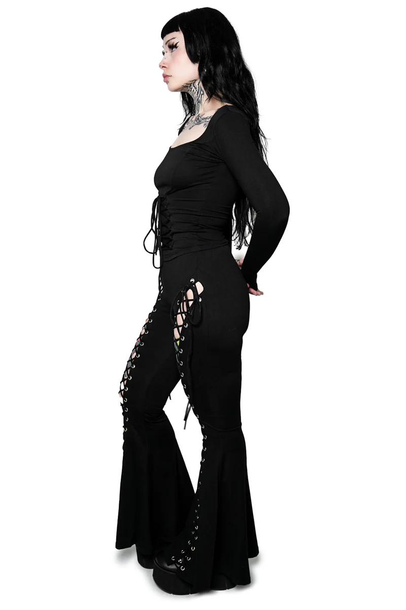 Alice Lace Up Flare Pants - Image 3
