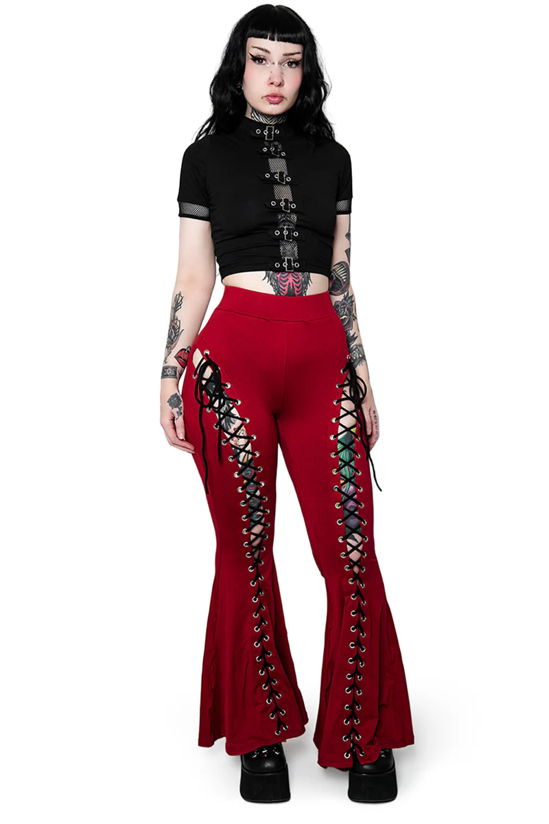 Blood Red Alice Flare Pants - Image 10