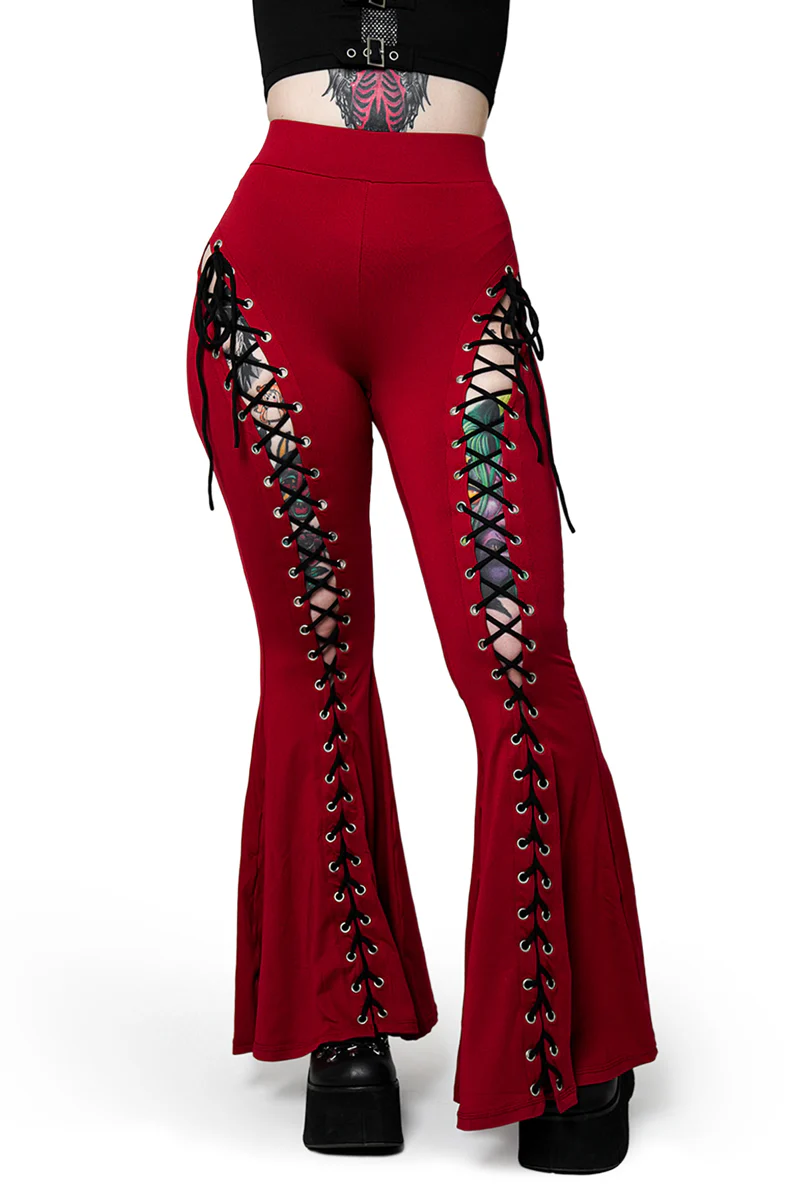 Blood Red Alice Flare Pants - Image 3