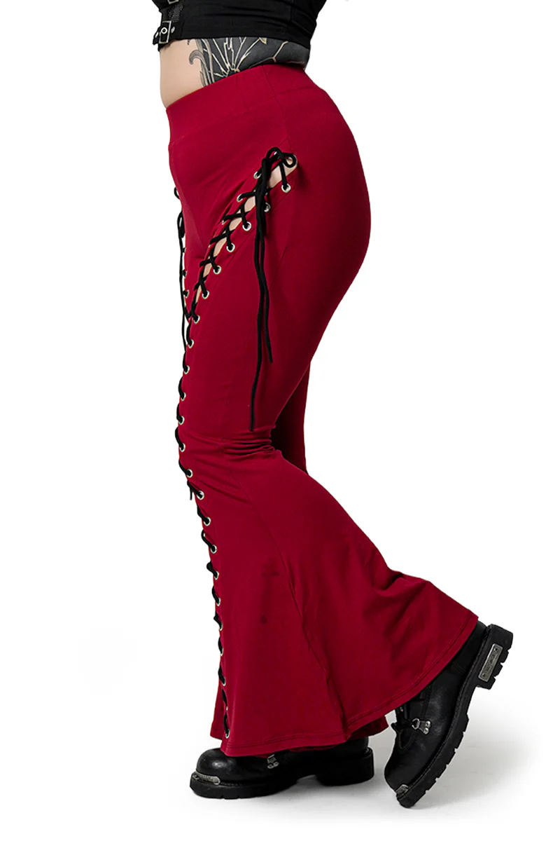 Blood Red Alice Flare Pants - Image 4