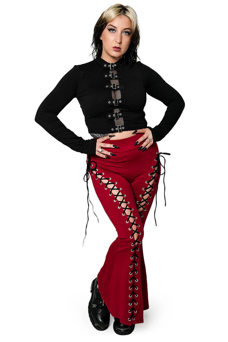 Blood Red Alice Flare Pants - Image 6