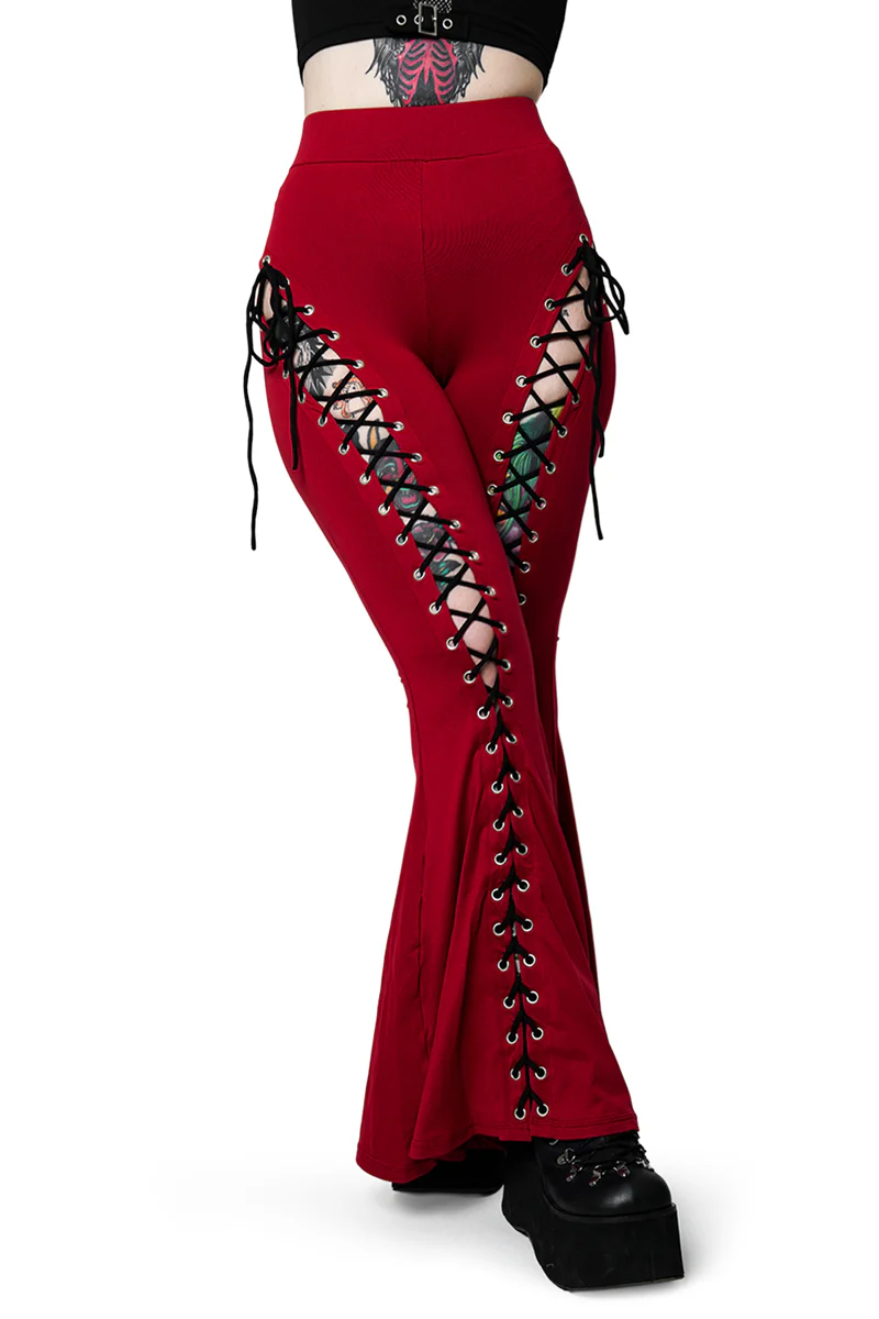 Blood Red Alice Flare Pants - Image 7