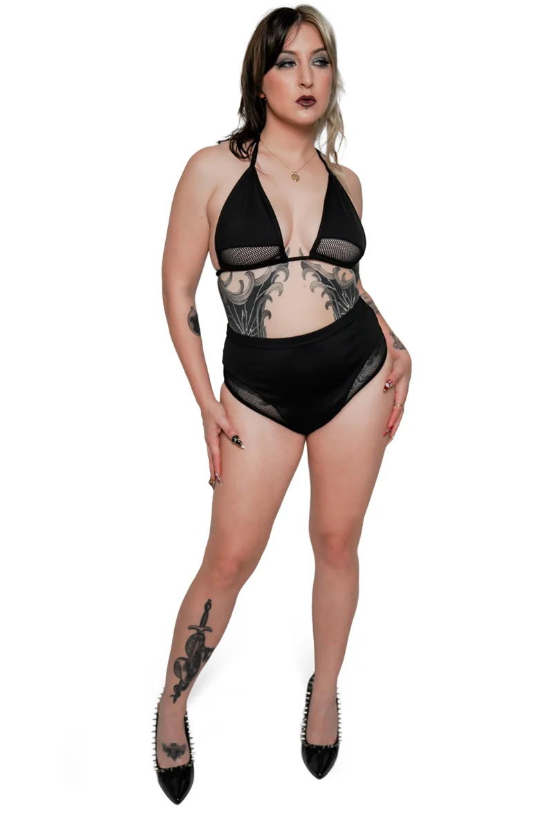High Waisted Fishnet Bikini Bottoms - Image 19