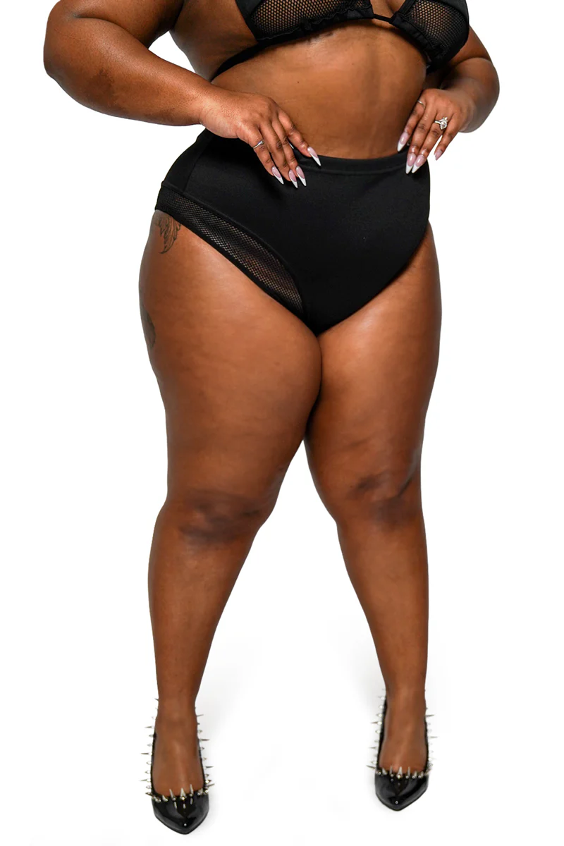 High Waisted Fishnet Bikini Bottoms - Image 6