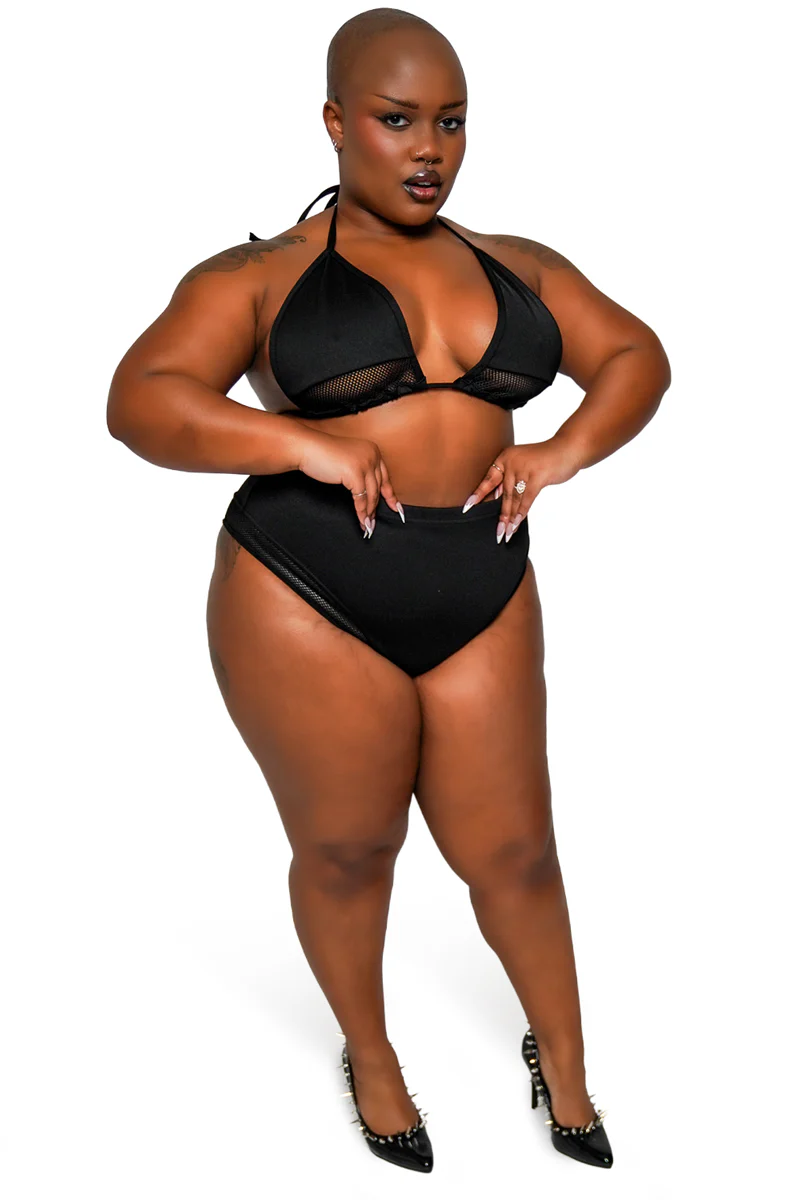 High Waisted Fishnet Bikini Bottoms - Image 9